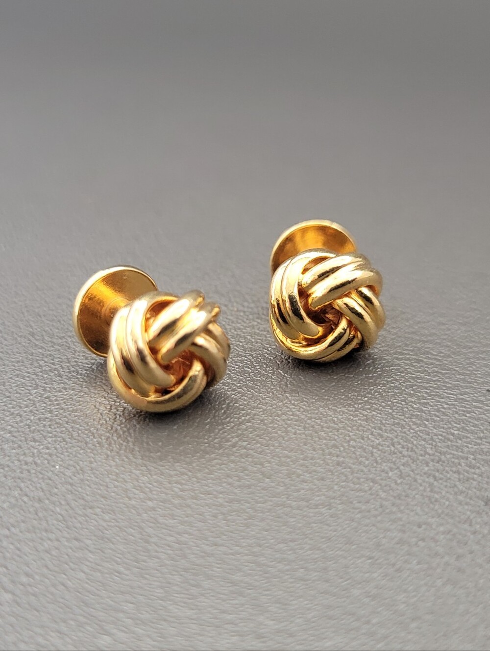 Classic Gold Tone Knot Cufflinks Vintage Executive Formal Shirt Accessories